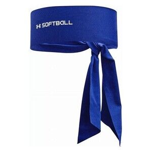 Under Armour Womens Softball Tie Headband Blue One Size Sweatband New